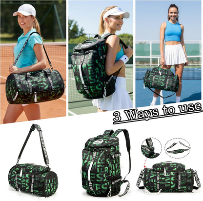 SDTAME Gym Duffel Backpack with Shoe Pocket & Laptop Sleeve