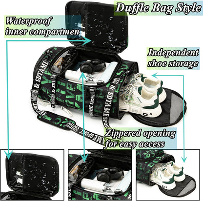 SDTAME Gym Duffel Backpack with Shoe Pocket & Laptop Sleeve