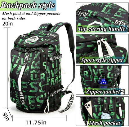 SDTAME Gym Duffel Backpack with Shoe Pocket & Laptop Sleeve