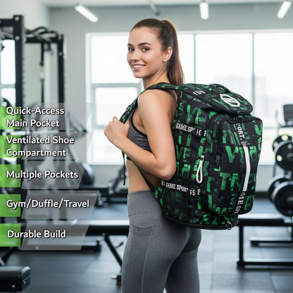 SDTAME Gym Duffel Backpack with Shoe Pocket & Laptop Sleeve