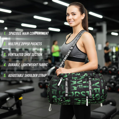 SDTAME Gym Duffel Backpack with Shoe Pocket & Laptop Sleeve