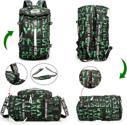 SDTAME Gym Duffel Backpack with Shoe Pocket & Laptop Sleeve