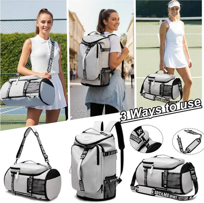 SDTAME Gym Duffel Backpack with Shoe Pocket & Laptop Sleeve