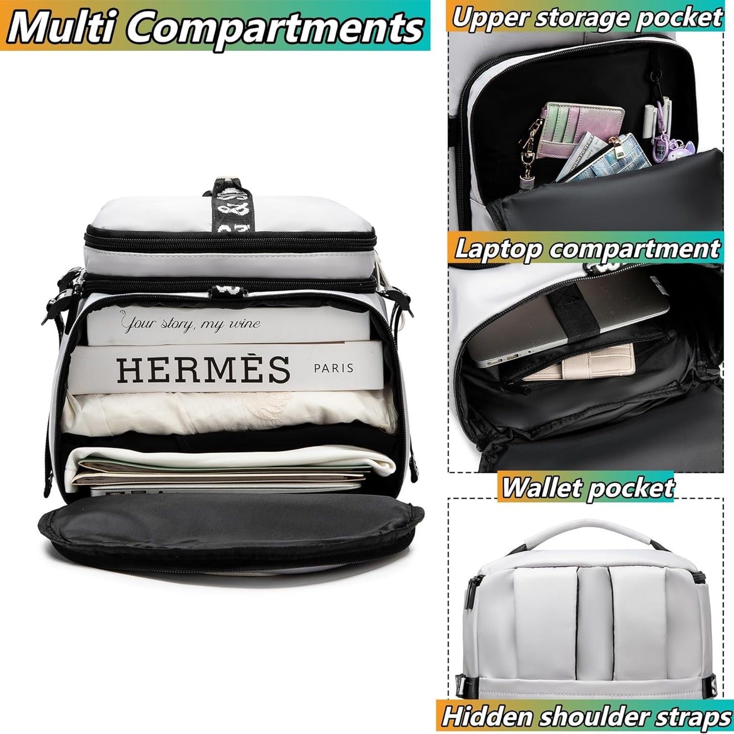 SDTAME Gym Duffel Backpack with Shoe Pocket & Laptop Sleeve
