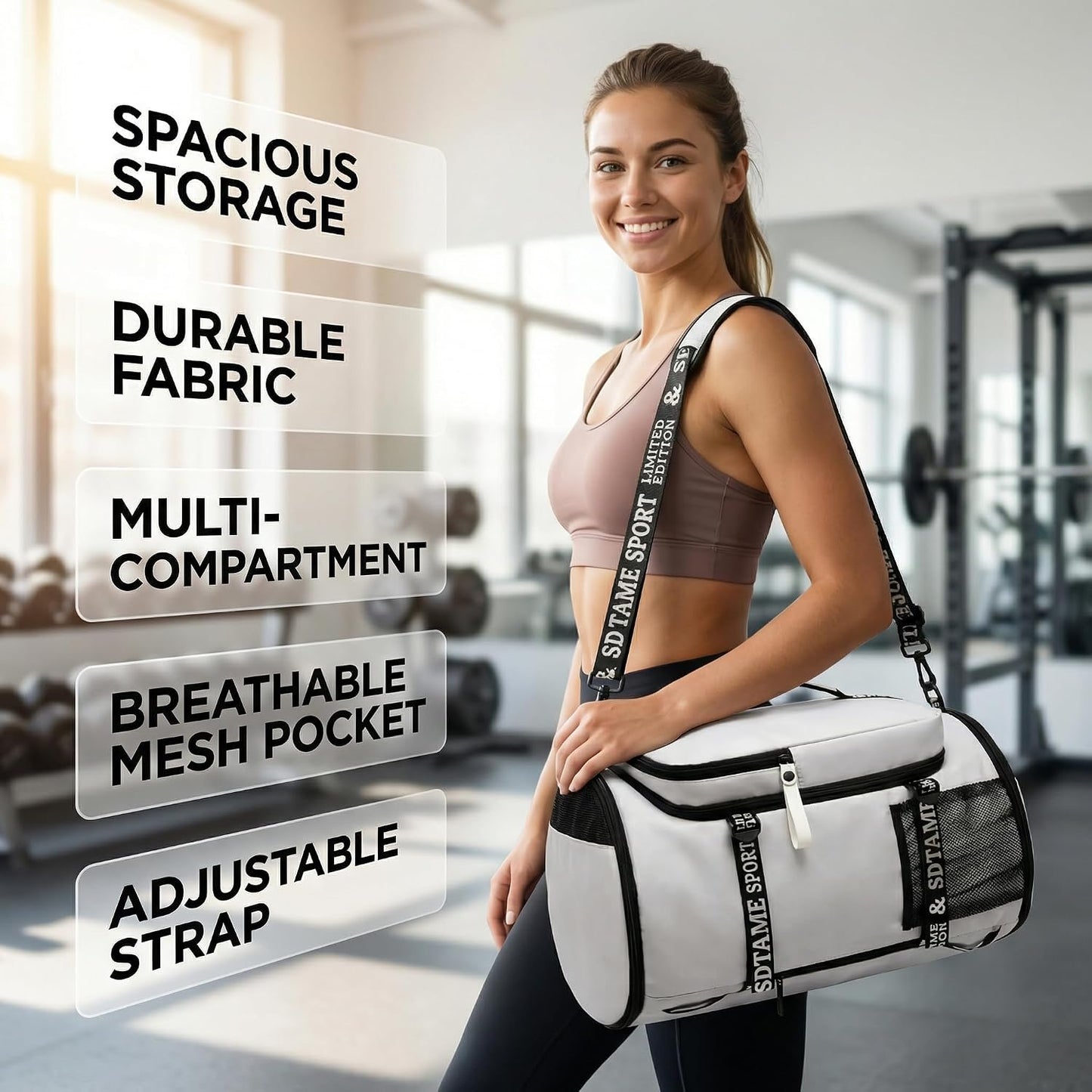 SDTAME Gym Duffel Backpack with Shoe Pocket & Laptop Sleeve