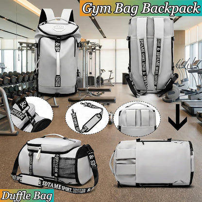 SDTAME Gym Duffel Backpack with Shoe Pocket & Laptop Sleeve
