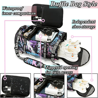 SDTAME Gym Duffel Backpack with Shoe Pocket & Laptop Sleeve