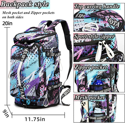 SDTAME Gym Duffel Backpack with Shoe Pocket & Laptop Sleeve