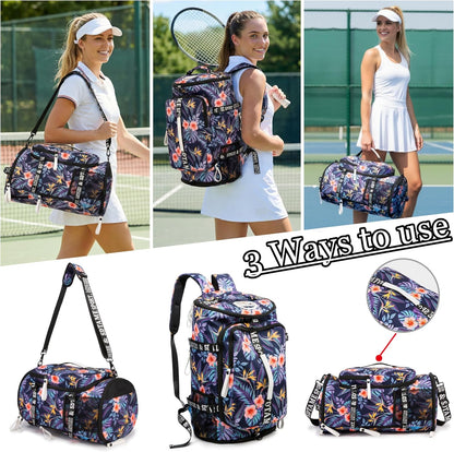 SDTAME Gym Duffel Backpack with Shoe Pocket & Laptop Sleeve