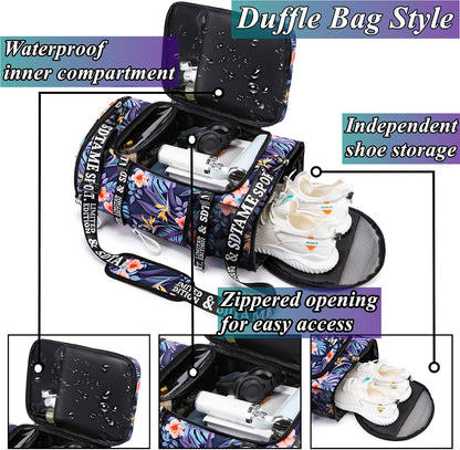 SDTAME Gym Duffel Backpack with Shoe Pocket & Laptop Sleeve