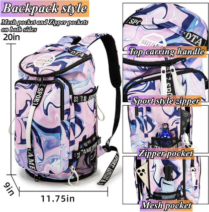 SDTAME Gym Duffel Backpack with Shoe Pocket & Laptop Sleeve