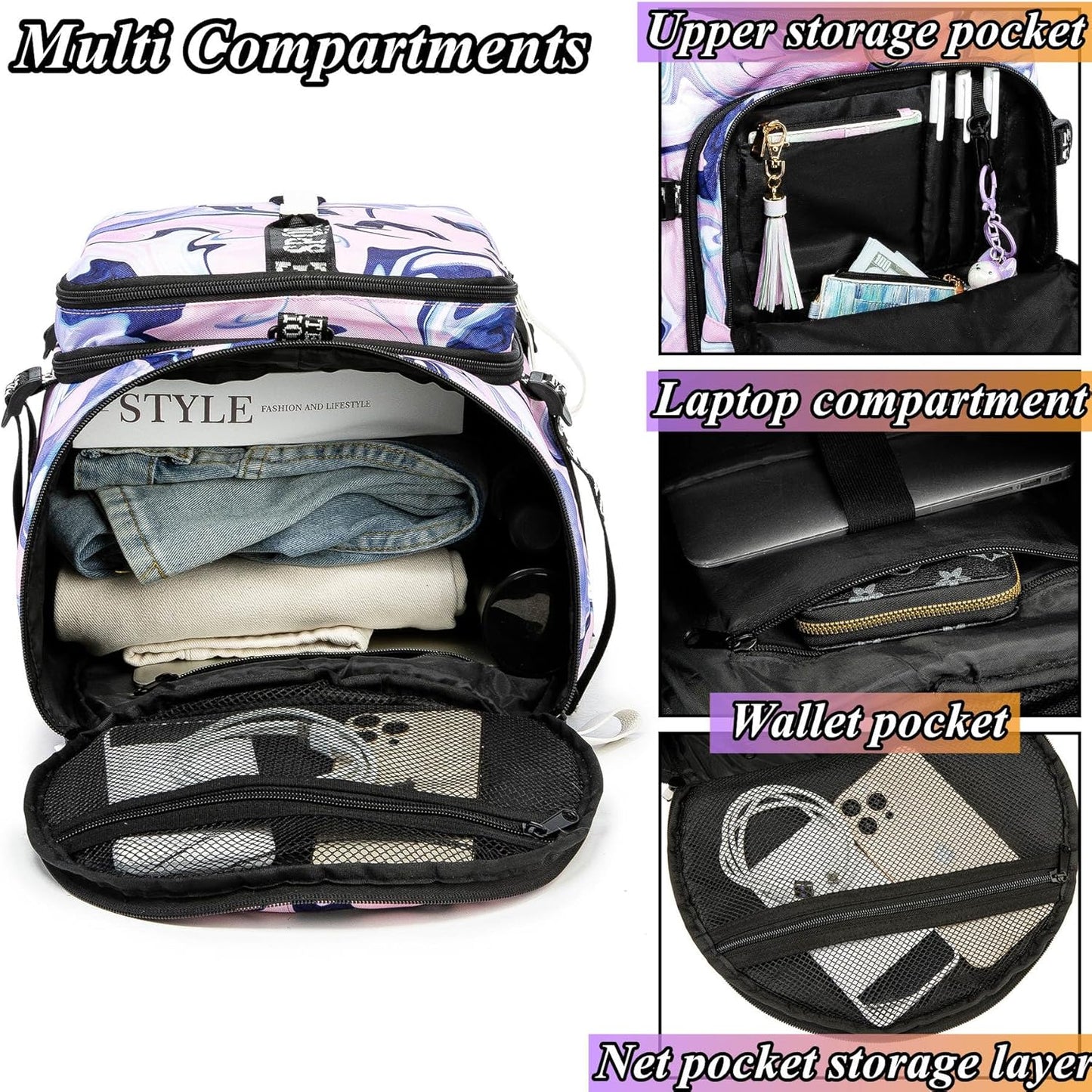 SDTAME Gym Duffel Backpack with Shoe Pocket & Laptop Sleeve