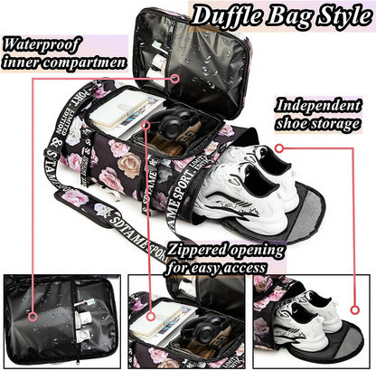 SDTAME Gym Duffel Backpack with Shoe Pocket & Laptop Sleeve