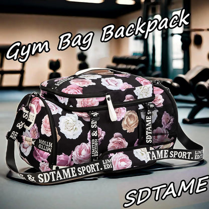 SDTAME Gym Duffel Backpack with Shoe Pocket & Laptop Sleeve