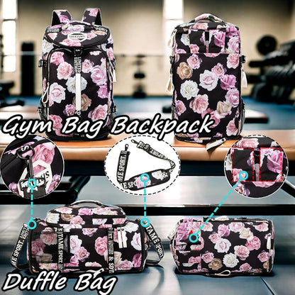 SDTAME Gym Duffel Backpack with Shoe Pocket & Laptop Sleeve