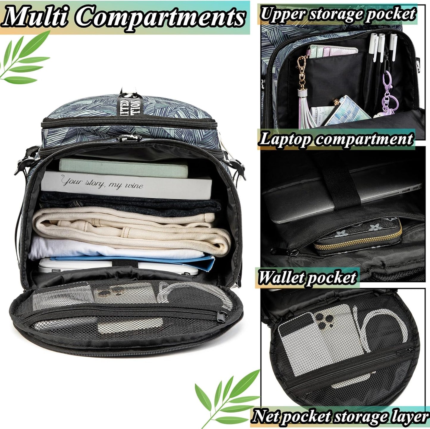 SDTAME Gym Duffel Backpack with Shoe Pocket & Laptop Sleeve