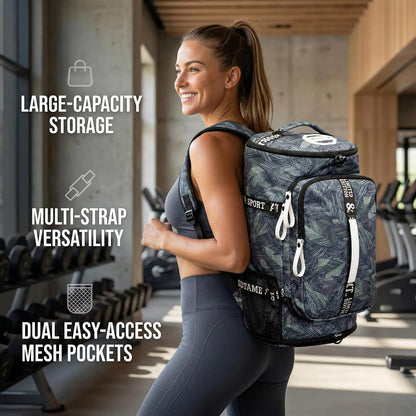 SDTAME Gym Duffel Backpack with Shoe Pocket & Laptop Sleeve
