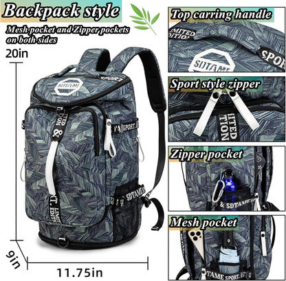 SDTAME Gym Duffel Backpack with Shoe Pocket & Laptop Sleeve