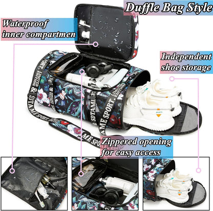 SDTAME Gym Duffel Backpack with Shoe Pocket & Laptop Sleeve