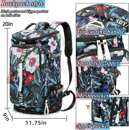 SDTAME Gym Duffel Backpack with Shoe Pocket & Laptop Sleeve