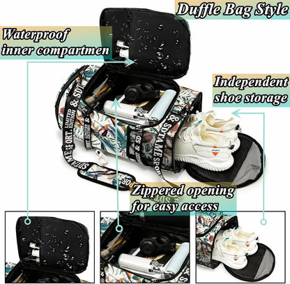 SDTAME Gym Duffel Backpack with Shoe Pocket & Laptop Sleeve