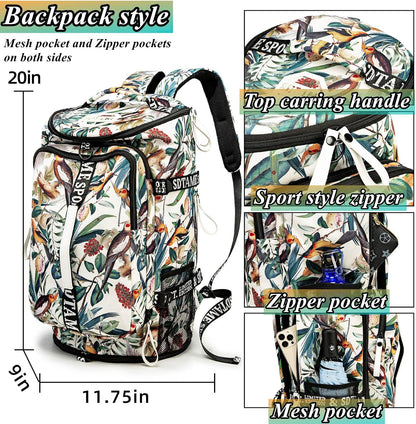 SDTAME Gym Duffel Backpack with Shoe Pocket & Laptop Sleeve