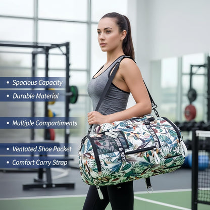 SDTAME Gym Duffel Backpack with Shoe Pocket & Laptop Sleeve