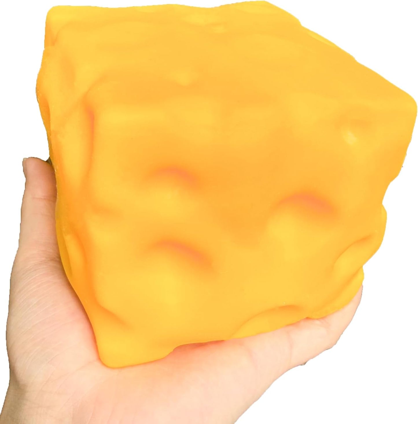 Yellow Jumbo 3.94in Cheese Squishy Fidget Toys, Soft Squeeze Cheese Block, Soft Novelty Toy, Sensory Stress Relief Fidget Toy for Adults & Kids