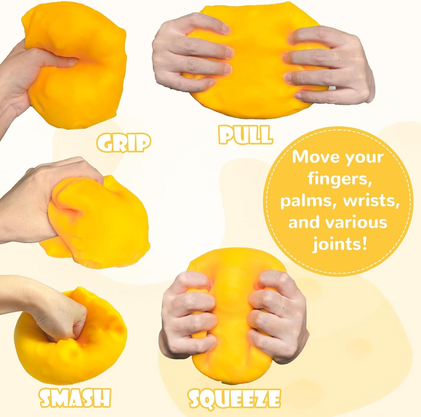 Yellow Jumbo 3.94in Cheese Squishy Fidget Toys, Soft Squeeze Cheese Block, Soft Novelty Toy, Sensory Stress Relief Fidget Toy for Adults & Kids