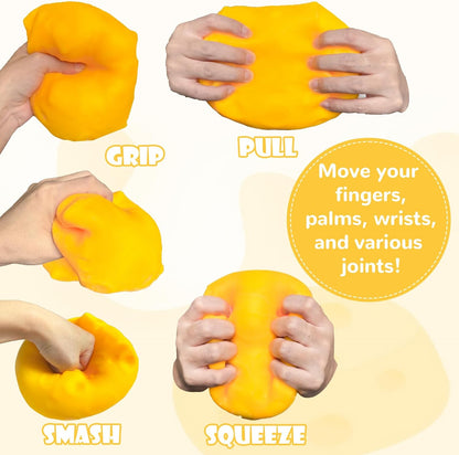 Yellow Jumbo 3.94in Cheese Squishy Fidget Toys, Soft Squeeze Cheese Block, Soft Novelty Toy, Sensory Stress Relief Fidget Toy for Adults & Kids