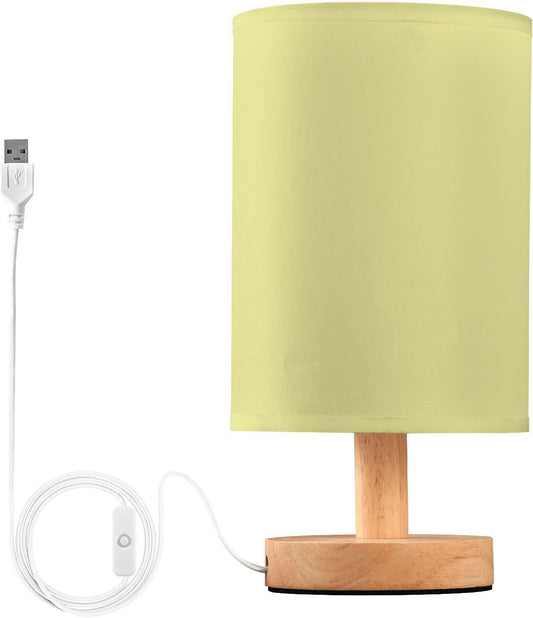 Bright Yellow Table Lamp for Bedroom Nightstand Small Lamp Bedside Lamps with LED Warm Light for Living Room Office Desk Decor