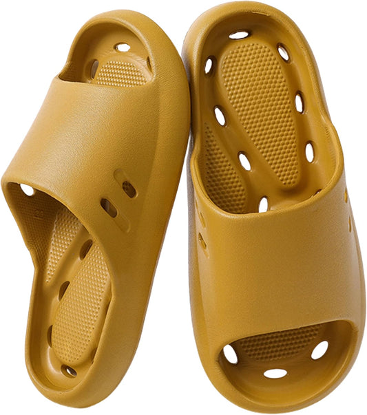 Shower Shoes for Women & Men Open Toe Drain Holes Non-slip Massage Slide Sandals Comfortable Soft Lightweight Dry Pool Swimming Beach Bathroom Slippers