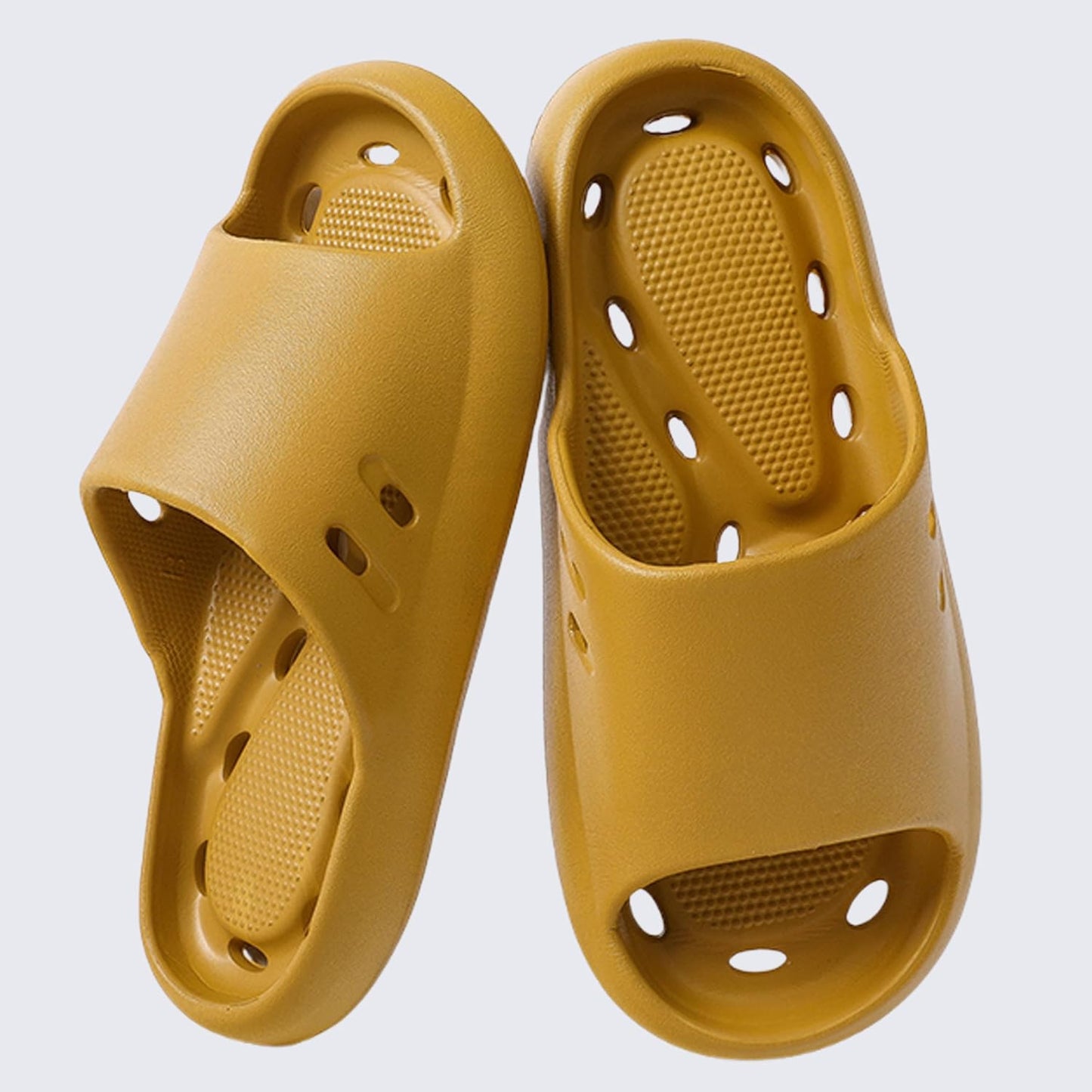 Shower Shoes for Women & Men Open Toe Drain Holes Non-slip Massage Slide Sandals Comfortable Soft Lightweight Dry Pool Swimming Beach Bathroom Slippers
