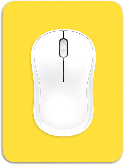 Small Mouse Pad, 6 x 8 Inch Thick Rubber Premium-Textured Non-Slip Portable & Washable Mini Mouse Mat for Women Men Wireless Laptops Keyboard Tray Gaming Work Computer Office Travel, Yellow