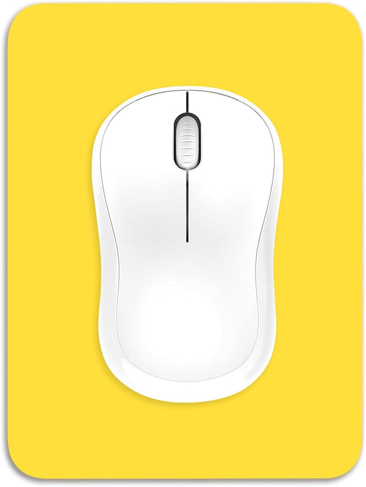 Small Mouse Pad, 6 x 8 Inch Thick Rubber Premium-Textured Non-Slip Portable & Washable Mini Mouse Mat for Women Men Wireless Laptops Keyboard Tray Gaming Work Computer Office Travel, Yellow