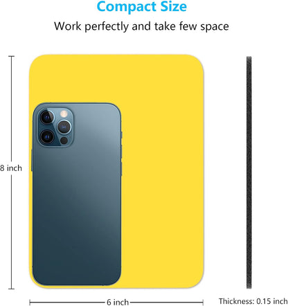 Small Mouse Pad, 6 x 8 Inch Thick Rubber Premium-Textured Non-Slip Portable & Washable Mini Mouse Mat for Women Men Wireless Laptops Keyboard Tray Gaming Work Computer Office Travel, Yellow