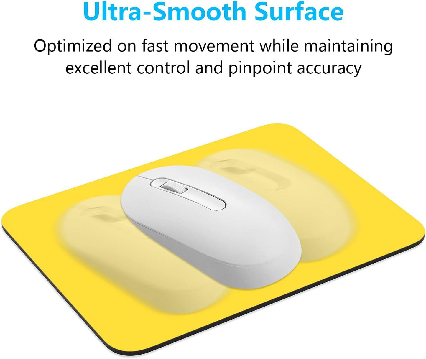 Small Mouse Pad, 6 x 8 Inch Thick Rubber Premium-Textured Non-Slip Portable & Washable Mini Mouse Mat for Women Men Wireless Laptops Keyboard Tray Gaming Work Computer Office Travel, Yellow