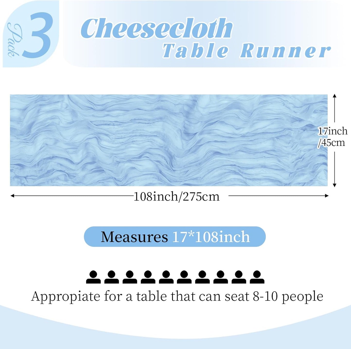 3 Pack Lemon Yellow Cheesecloth Table Runner, 17 x 108 Inch, Gauze Cheese Cloth Table Runner Rustic Sheer Runner for Wedding Birthday Party Baby Shower Table Decor(Lemon Yellow)