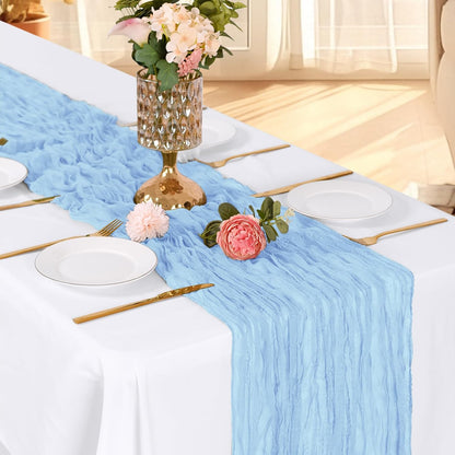 3 Pack Lemon Yellow Cheesecloth Table Runner, 17 x 108 Inch, Gauze Cheese Cloth Table Runner Rustic Sheer Runner for Wedding Birthday Party Baby Shower Table Decor(Lemon Yellow)