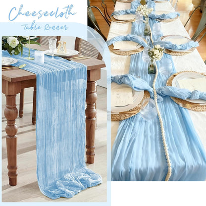 3 Pack Lemon Yellow Cheesecloth Table Runner, 17 x 108 Inch, Gauze Cheese Cloth Table Runner Rustic Sheer Runner for Wedding Birthday Party Baby Shower Table Decor(Lemon Yellow)