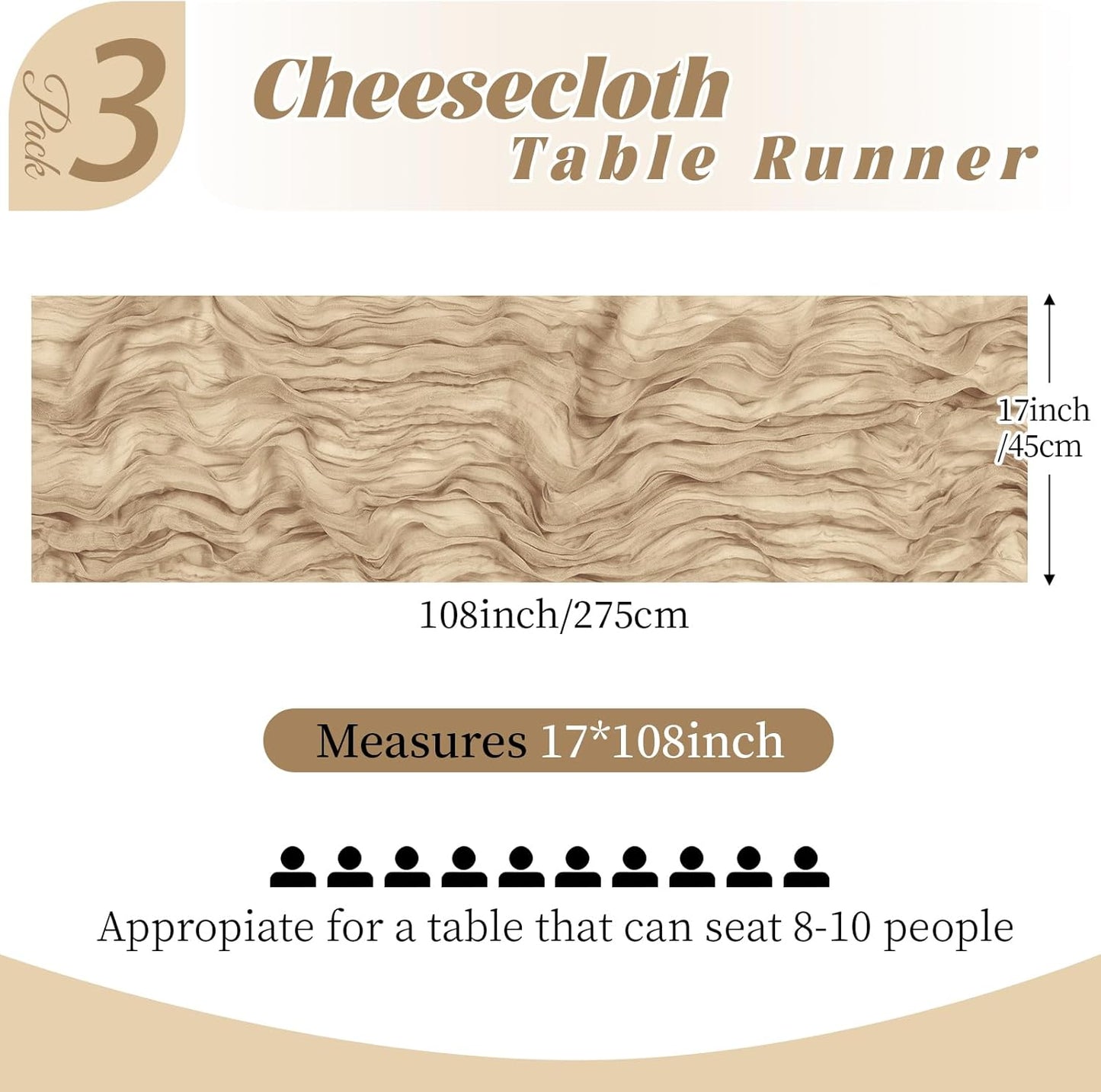 3 Pack Lemon Yellow Cheesecloth Table Runner, 17 x 108 Inch, Gauze Cheese Cloth Table Runner Rustic Sheer Runner for Wedding Birthday Party Baby Shower Table Decor(Lemon Yellow)