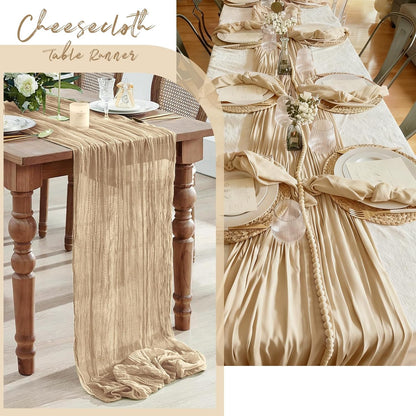 3 Pack Lemon Yellow Cheesecloth Table Runner, 17 x 108 Inch, Gauze Cheese Cloth Table Runner Rustic Sheer Runner for Wedding Birthday Party Baby Shower Table Decor(Lemon Yellow)