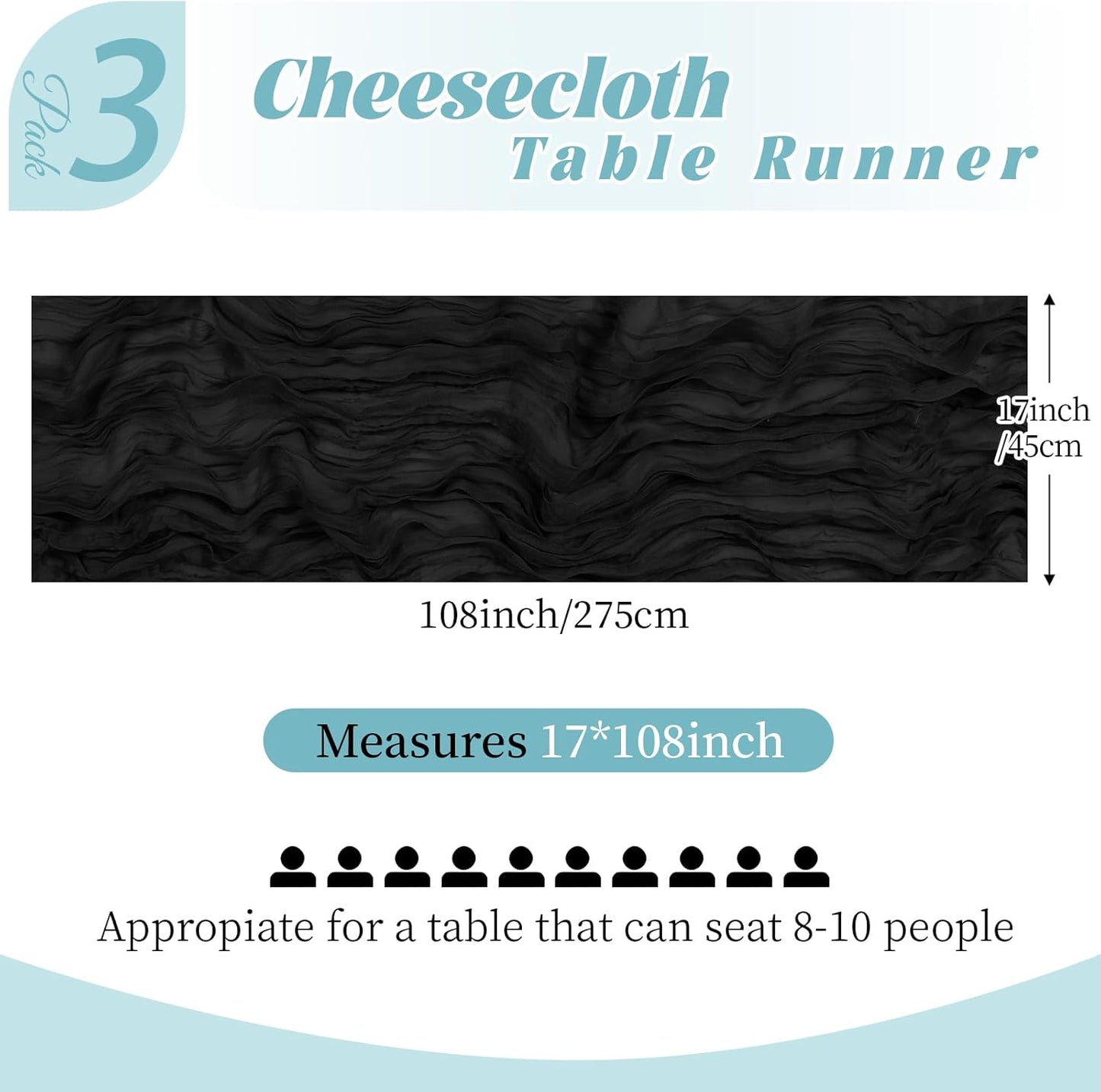 3 Pack Lemon Yellow Cheesecloth Table Runner, 17 x 108 Inch, Gauze Cheese Cloth Table Runner Rustic Sheer Runner for Wedding Birthday Party Baby Shower Table Decor(Lemon Yellow)