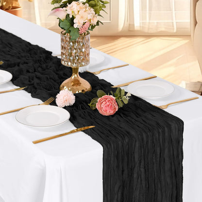 3 Pack Lemon Yellow Cheesecloth Table Runner, 17 x 108 Inch, Gauze Cheese Cloth Table Runner Rustic Sheer Runner for Wedding Birthday Party Baby Shower Table Decor(Lemon Yellow)