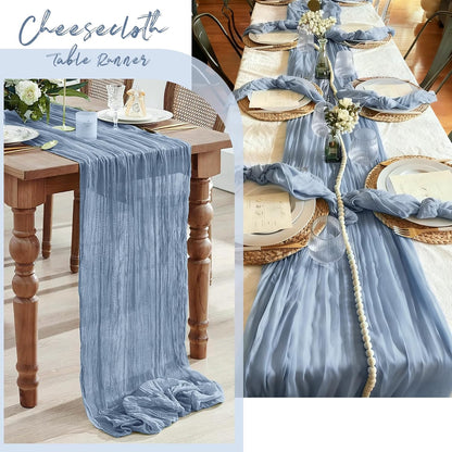 3 Pack Lemon Yellow Cheesecloth Table Runner, 17 x 108 Inch, Gauze Cheese Cloth Table Runner Rustic Sheer Runner for Wedding Birthday Party Baby Shower Table Decor(Lemon Yellow)
