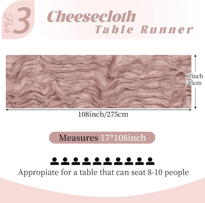 3 Pack Lemon Yellow Cheesecloth Table Runner, 17 x 108 Inch, Gauze Cheese Cloth Table Runner Rustic Sheer Runner for Wedding Birthday Party Baby Shower Table Decor(Lemon Yellow)