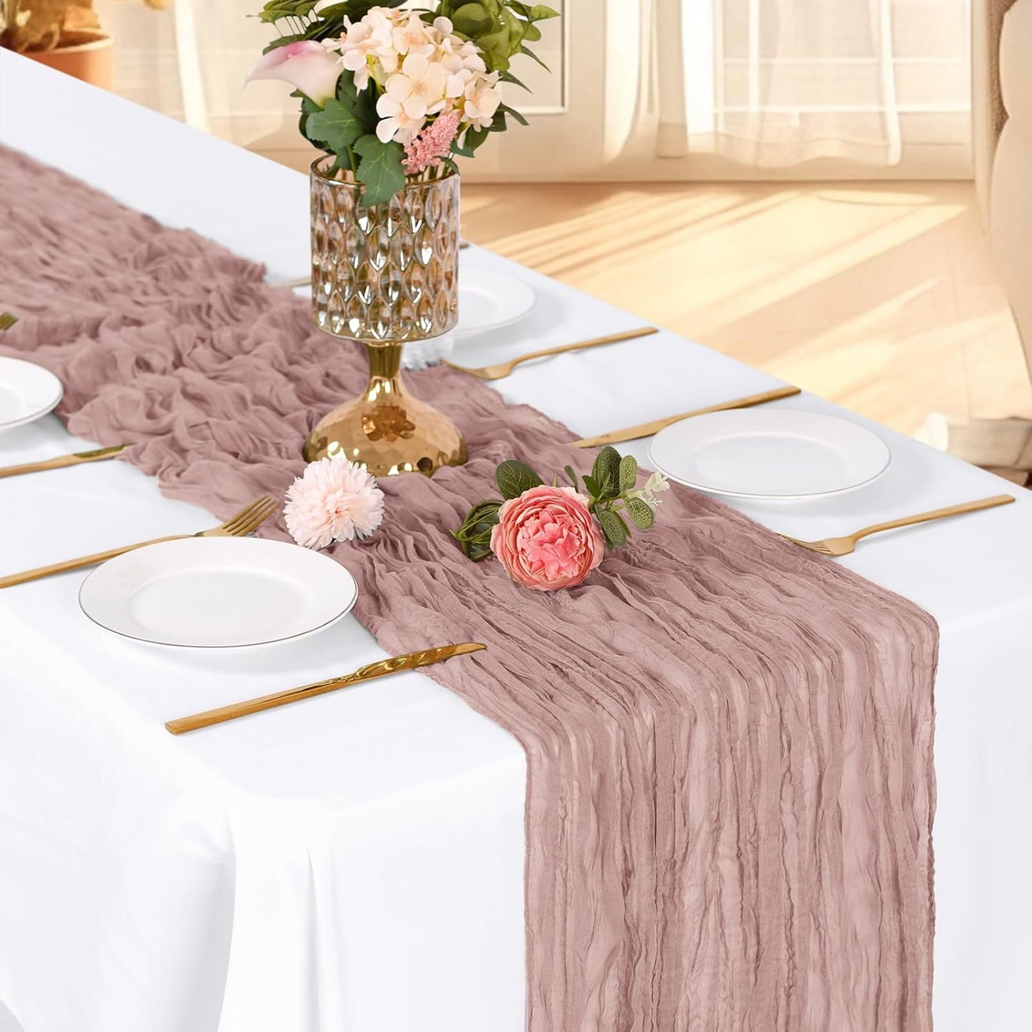 3 Pack Lemon Yellow Cheesecloth Table Runner, 17 x 108 Inch, Gauze Cheese Cloth Table Runner Rustic Sheer Runner for Wedding Birthday Party Baby Shower Table Decor(Lemon Yellow)