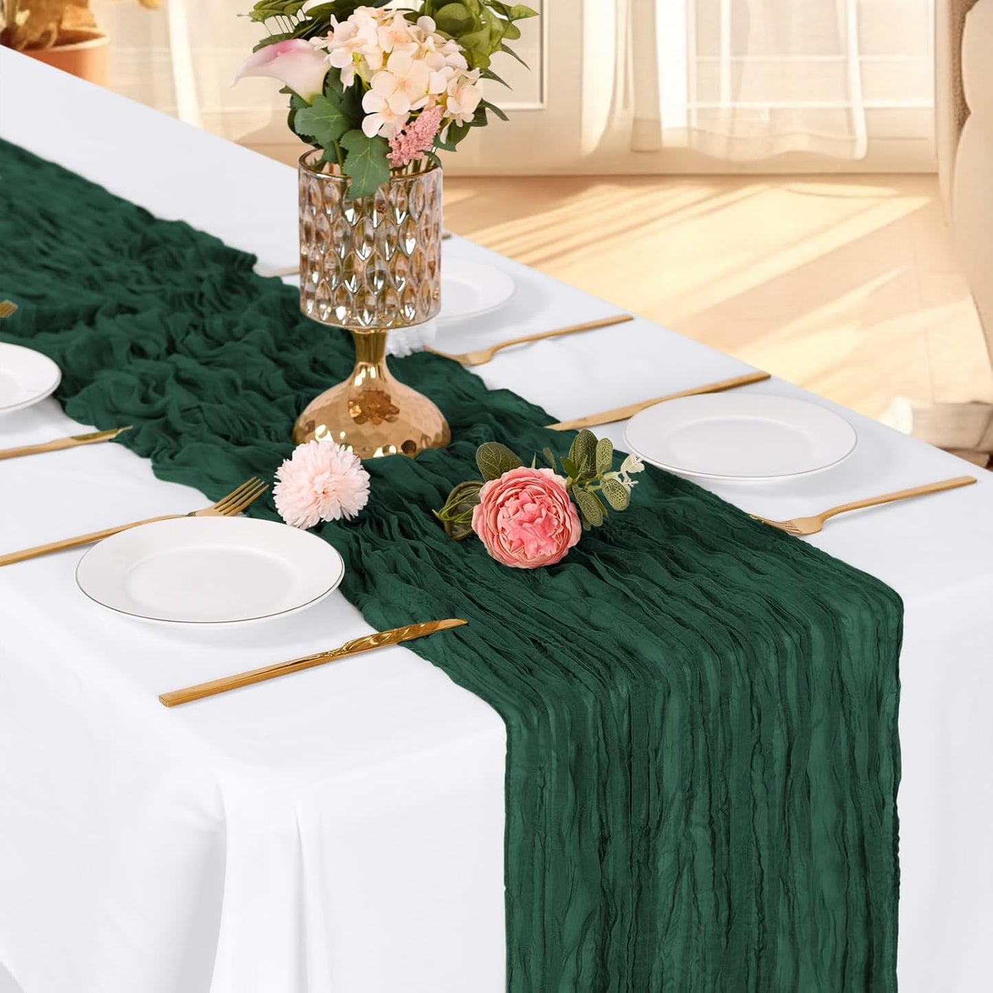 3 Pack Lemon Yellow Cheesecloth Table Runner, 17 x 108 Inch, Gauze Cheese Cloth Table Runner Rustic Sheer Runner for Wedding Birthday Party Baby Shower Table Decor(Lemon Yellow)