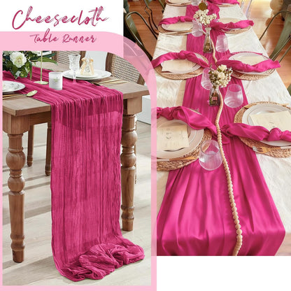 3 Pack Lemon Yellow Cheesecloth Table Runner, 17 x 108 Inch, Gauze Cheese Cloth Table Runner Rustic Sheer Runner for Wedding Birthday Party Baby Shower Table Decor(Lemon Yellow)