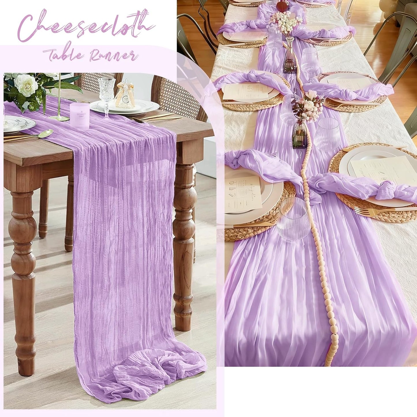3 Pack Lemon Yellow Cheesecloth Table Runner, 17 x 108 Inch, Gauze Cheese Cloth Table Runner Rustic Sheer Runner for Wedding Birthday Party Baby Shower Table Decor(Lemon Yellow)